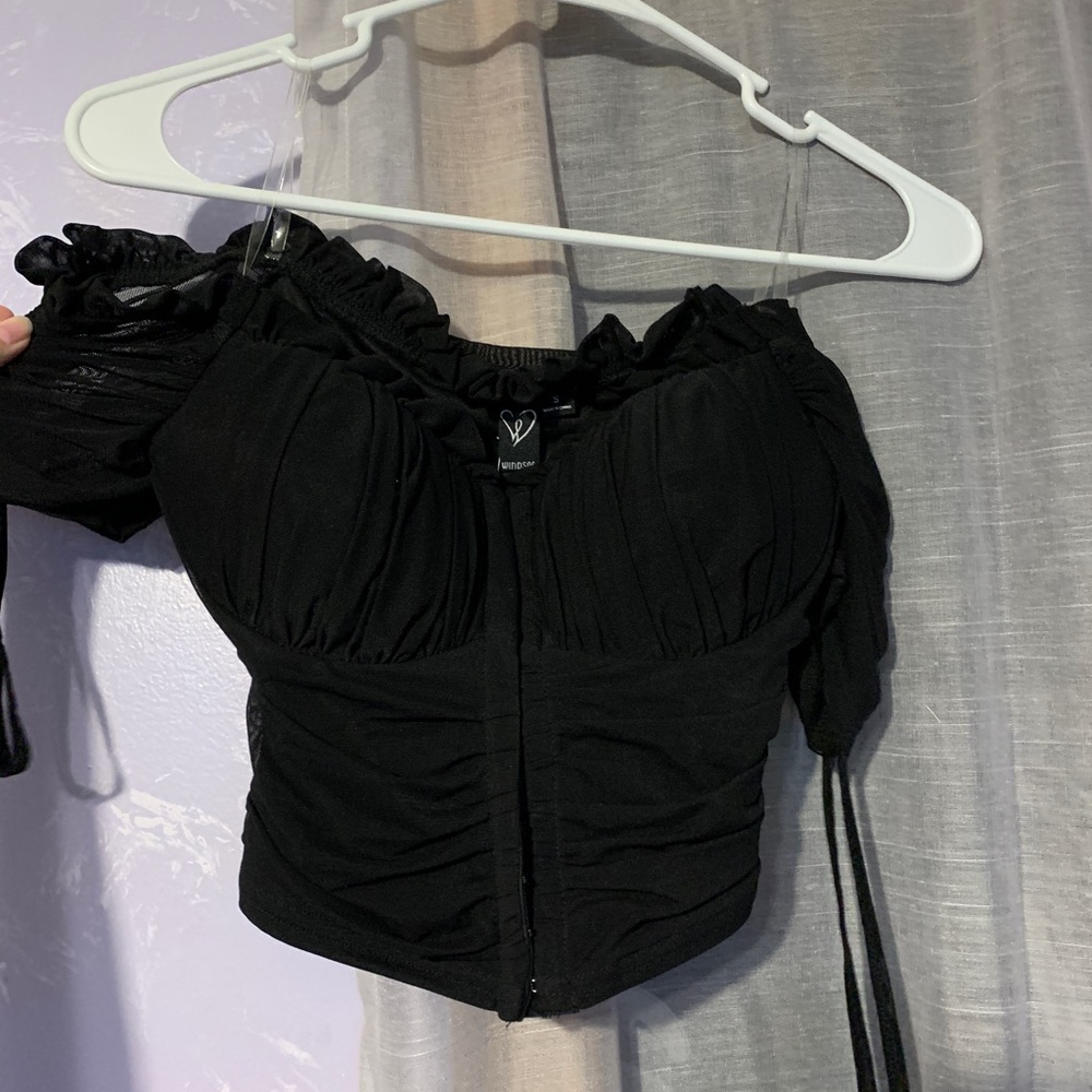 Sexy bustier black top